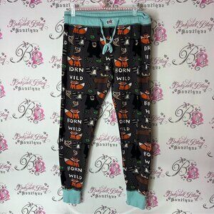Lazy ones pants Born Wild Design Blue Accents fox moose raccoon owl 🦉 joggers